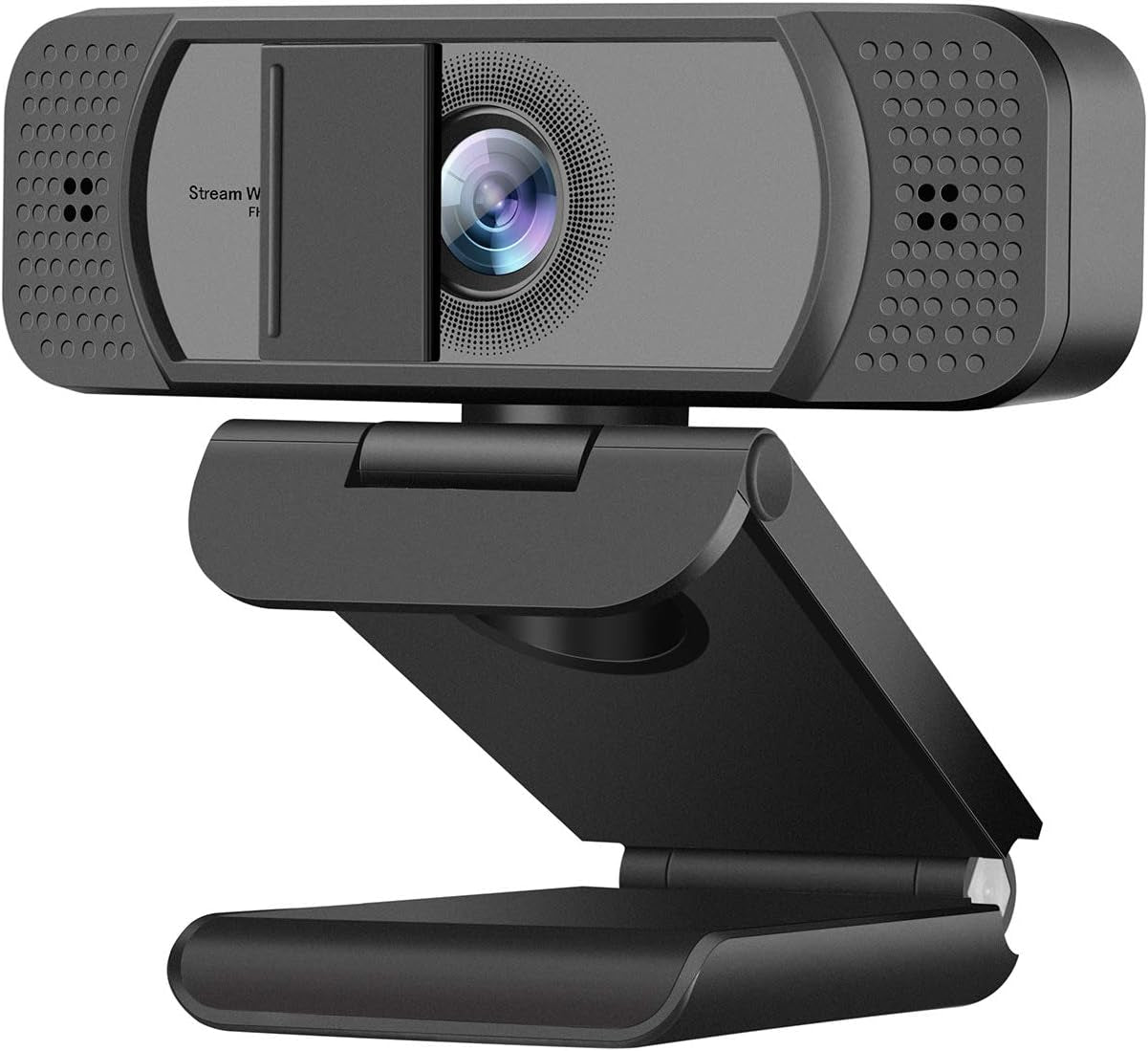 Webcam HD 1080P-Streaming Webcam with Privacy Cover for Desktop Computer PC,100° Wide-Angle View with Stereo Microphone, USB Webcam Plug and Play,Low-Light Correction