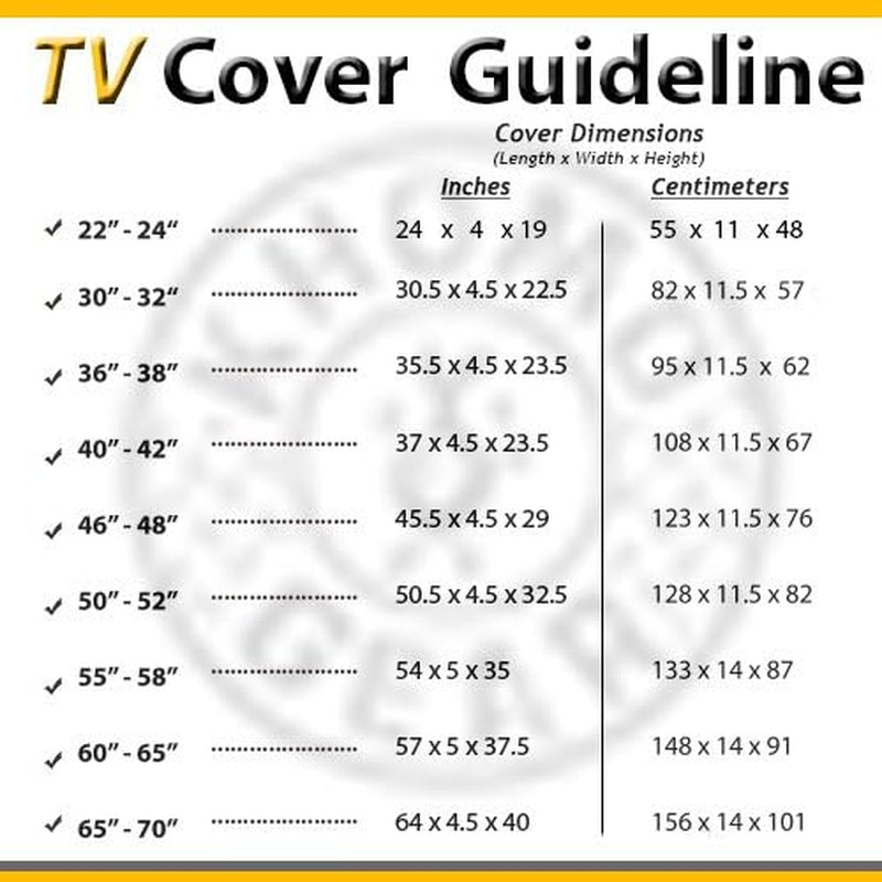Outdoor TV Cover - Panther Series - Universal Weatherproof Protector for 30-32 Inch TV - Fits Most Mounts & Brackets