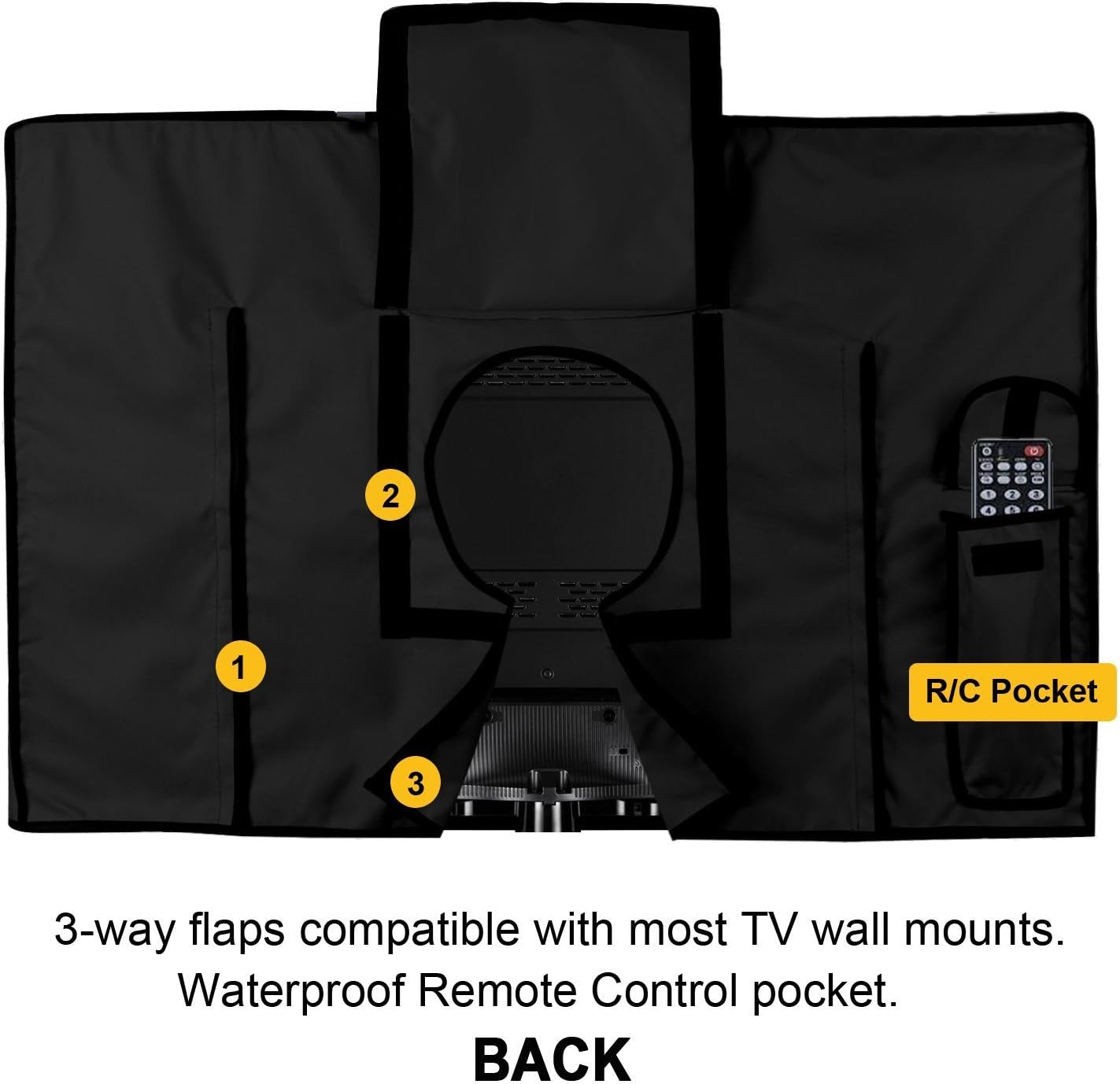 Outdoor TV Cover - Panther Series - Universal Weatherproof Protector for 30-32 Inch TV - Fits Most Mounts & Brackets